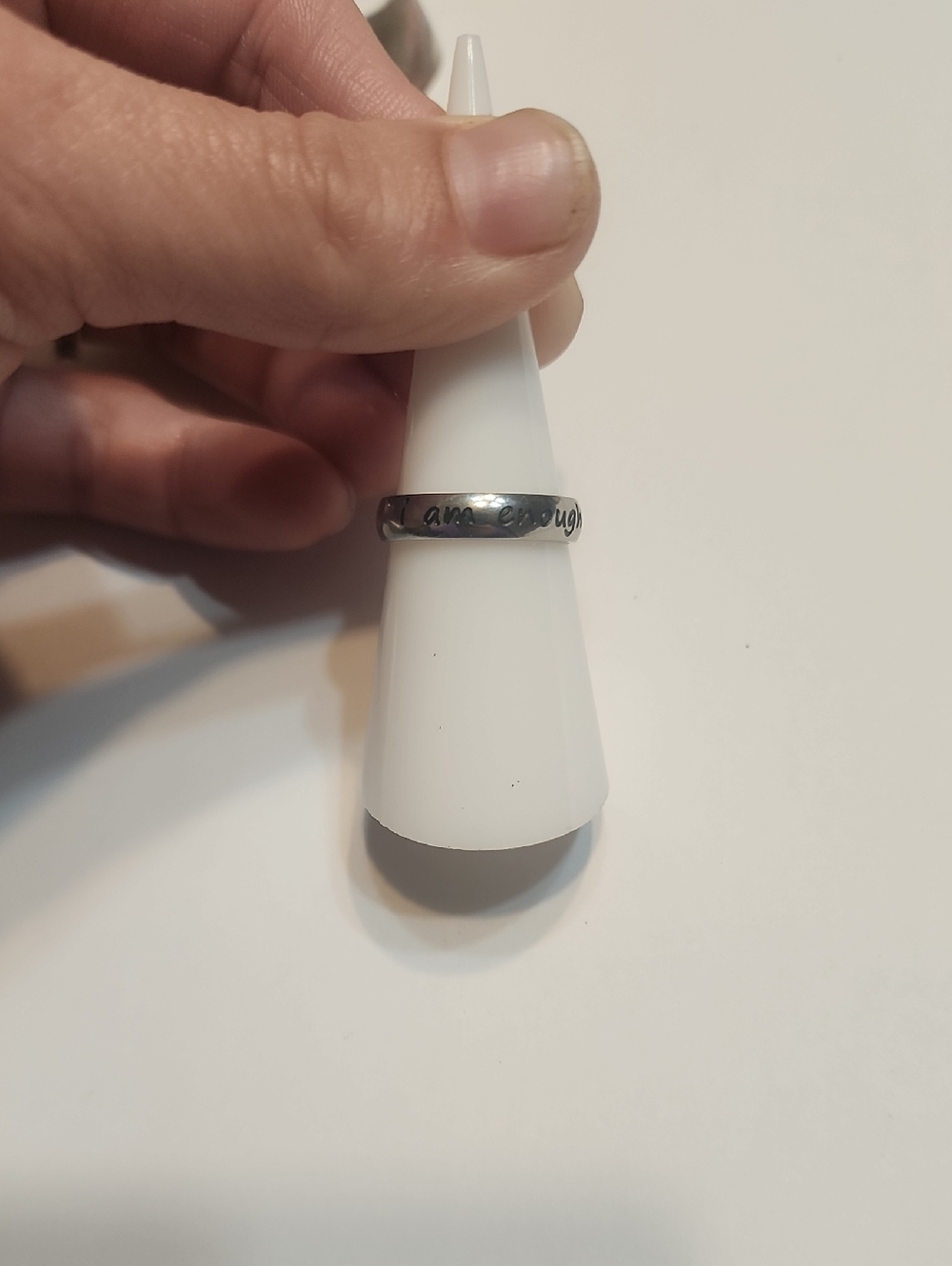 Elegant Stainless Steel " I Am Enough" Inspirational 1pc Ring, Simple Daily Wear